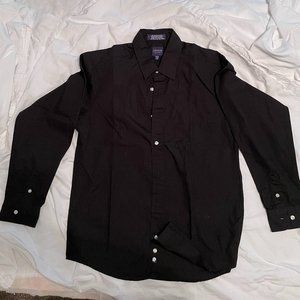 Boy's Long Sleeve Dress shirt, Black, Size 18